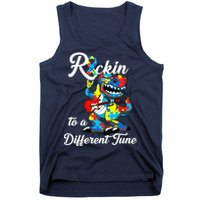 Rockin To A Different Tune Autism Dinosaur Tank Top