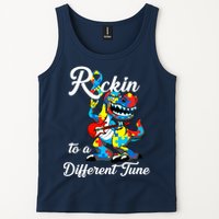 Rockin To A Different Tune Autism Dinosaur Tank Top