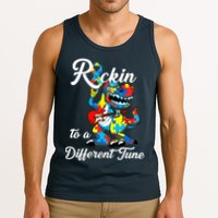 Rockin To A Different Tune Autism Dinosaur Tank Top