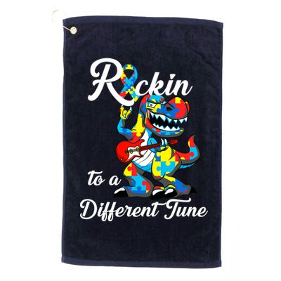 Rockin To A Different Tune Autism Dinosaur Golf Towel
