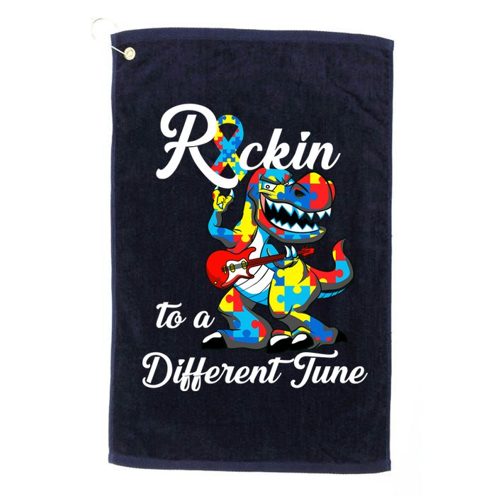 Rockin To A Different Tune Autism Dinosaur Golf Towel