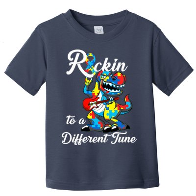 Rockin To A Different Tune Autism Dinosaur Toddler T-Shirt