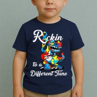 Rockin To A Different Tune Autism Dinosaur Toddler T-Shirt