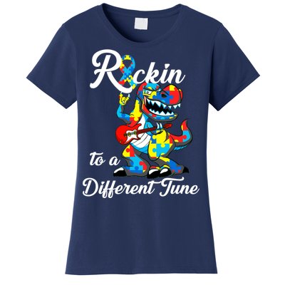 Rockin To A Different Tune Autism Dinosaur Women's T-Shirt