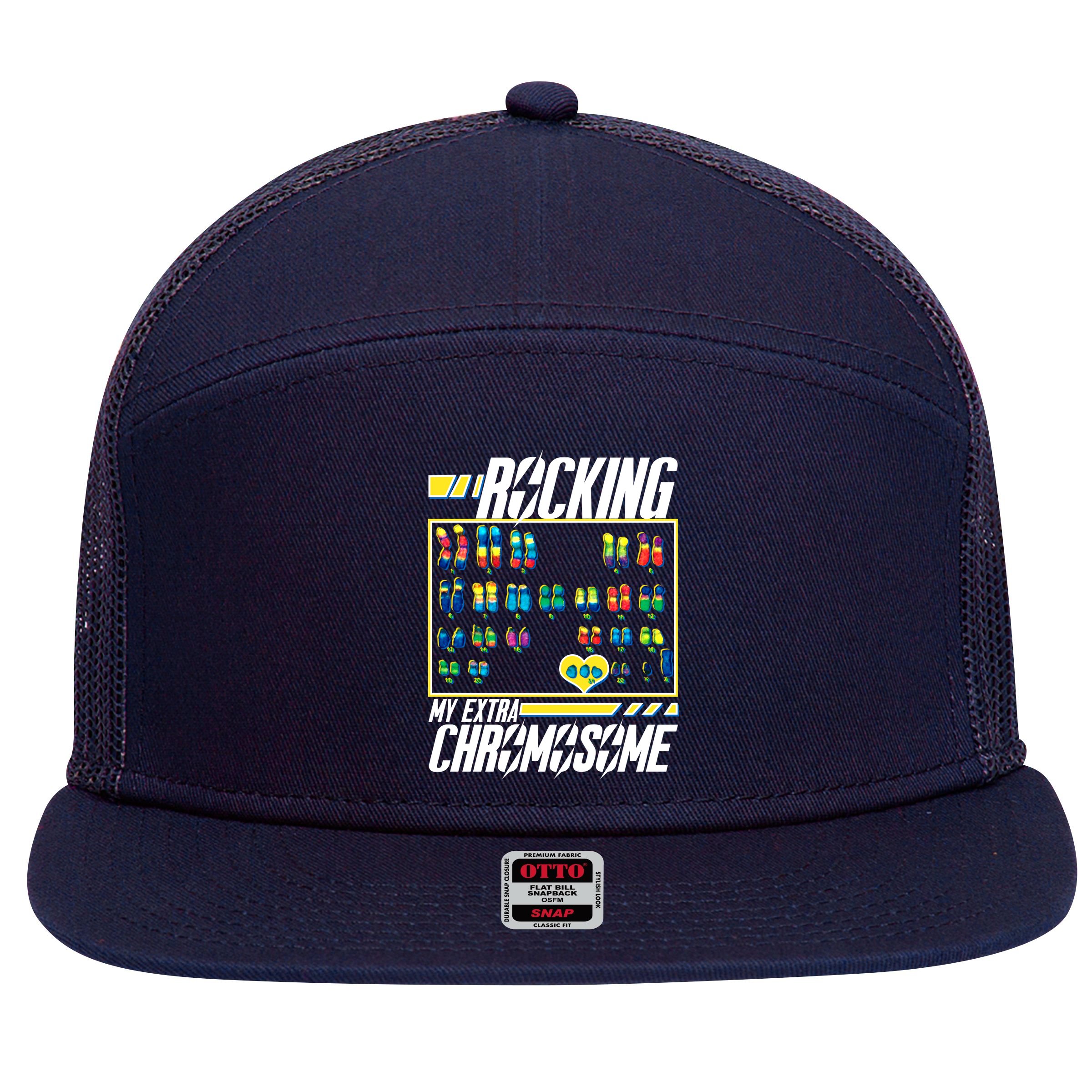 Rocking My Extra Chromosome 7 Panel Mesh Trucker Snapback Hat