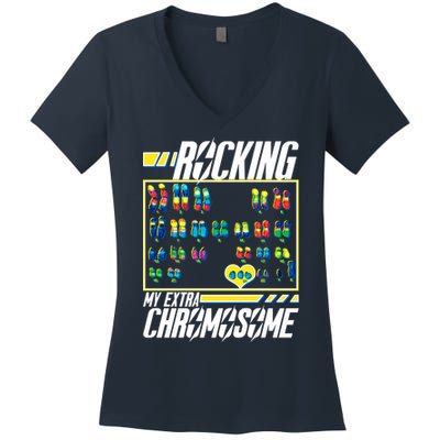 Rocking My Extra Chromosome Women's V-Neck T-Shirt