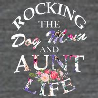 Rocking The Dog Mom And Aunt Life Flat Bill Trucker Hat