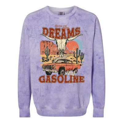 Runs On Dreams And Gasoline I Got A Heart Like A Truck Colorblast Crewneck Sweatshirt