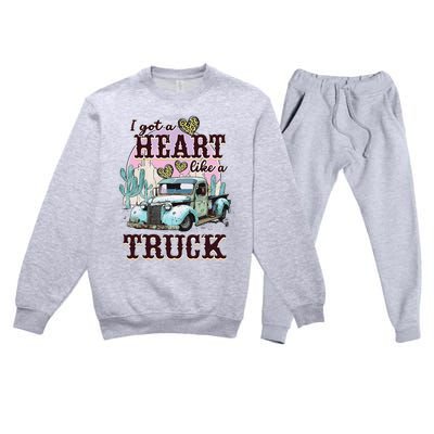 Runs On Dreams And Gasoline I Got A Heart Like A Truck Premium Crewneck Sweatsuit Set