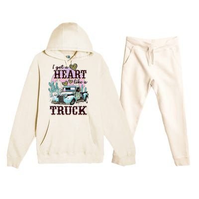 Runs On Dreams And Gasoline I Got A Heart Like A Truck Premium Hooded Sweatsuit Set