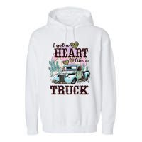 Runs On Dreams And Gasoline I Got A Heart Like A Truck Garment-Dyed Fleece Hoodie