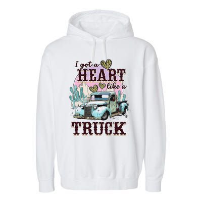 Runs On Dreams And Gasoline I Got A Heart Like A Truck Garment-Dyed Fleece Hoodie