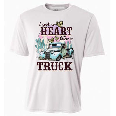 Runs On Dreams And Gasoline I Got A Heart Like A Truck Cooling Performance Crew T-Shirt