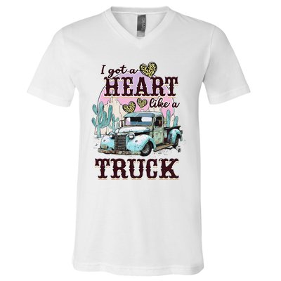 Runs On Dreams And Gasoline I Got A Heart Like A Truck V-Neck T-Shirt