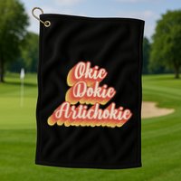 Retro Okie Dokie Artichokie Golf Towel