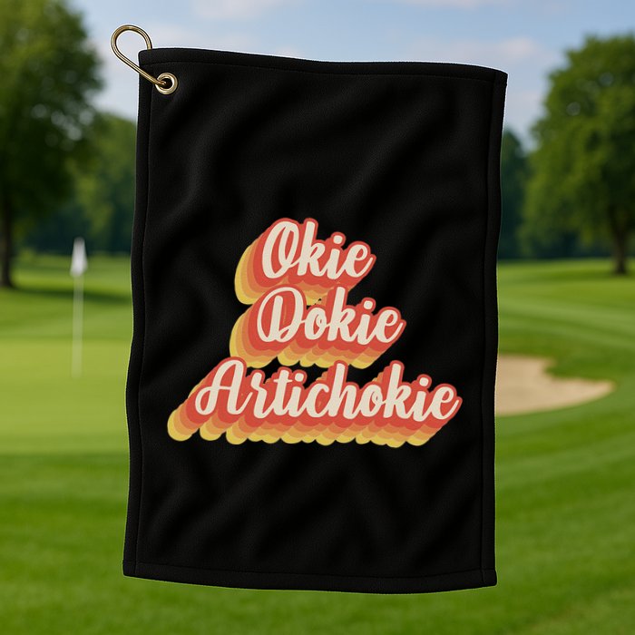 Retro Okie Dokie Artichokie Golf Towel