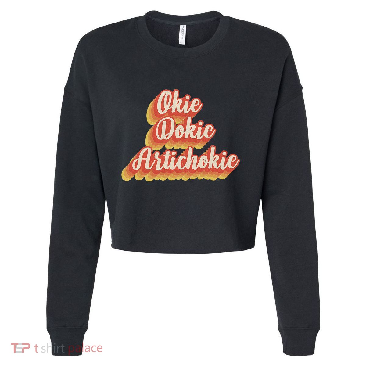 Retro Okie Dokie Artichokie Cropped Pullover Crew