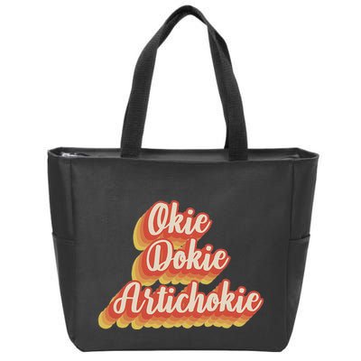 Retro Okie Dokie Artichokie Zip Tote Bag