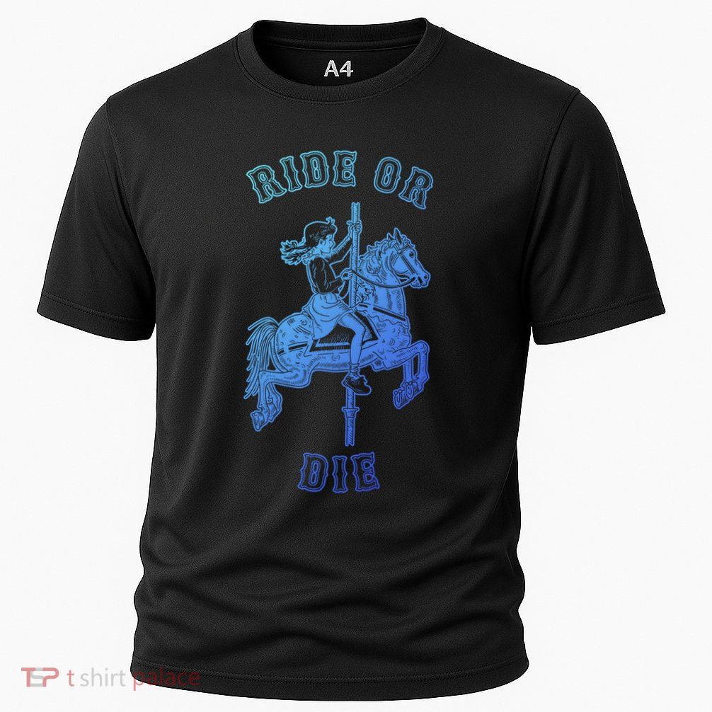 Ride Or Die Funny Vintage Carousel Horse Funny Gift Performance Shirt