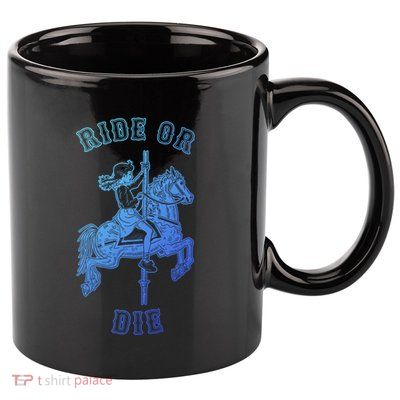Ride Or Die Funny Vintage Carousel Horse Funny Gift 11oz C Handle Ceramic Mug
