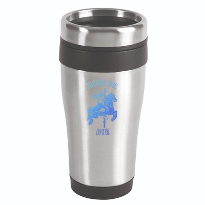Ride Or Die Funny Vintage Carousel Horse Funny Gift 16oz Travel Tumbler