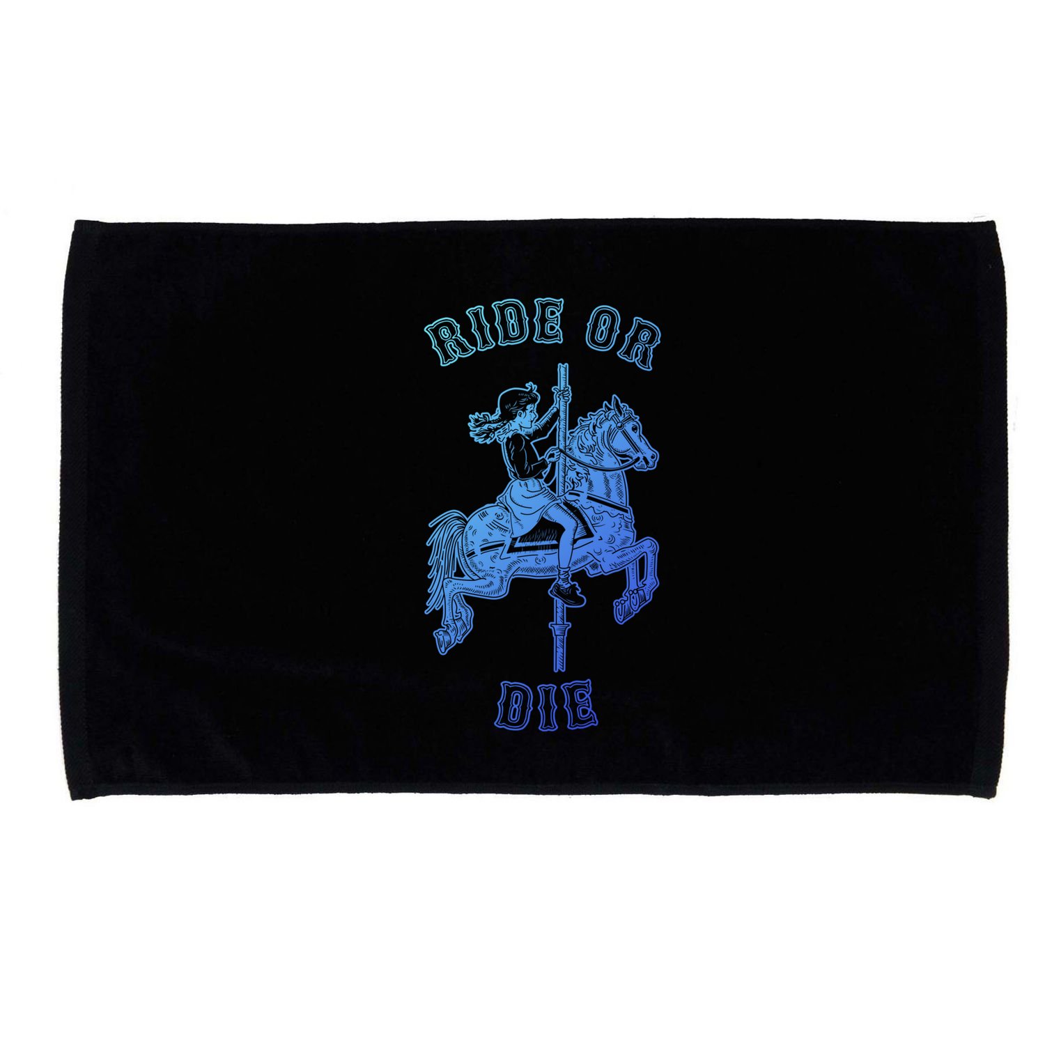 Ride Or Die Funny Vintage Carousel Horse Funny Gift Microfiber Hand Towel