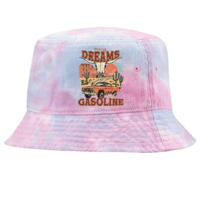 Runs On Dreams And Gasoline I Got A Heart Like A Truck Tie-Dyed Bucket Hat