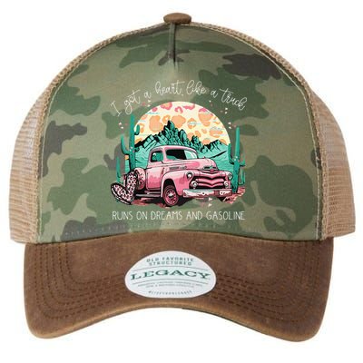 Runs On Dreams And Gasoline I Got A Heart Like A Truck Legacy Tie Dye Trucker Hat