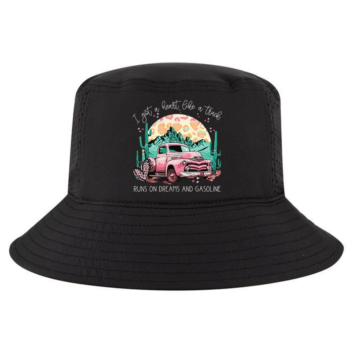 Runs On Dreams And Gasoline I Got A Heart Like A Truck Cool Comfort Performance Bucket Hat