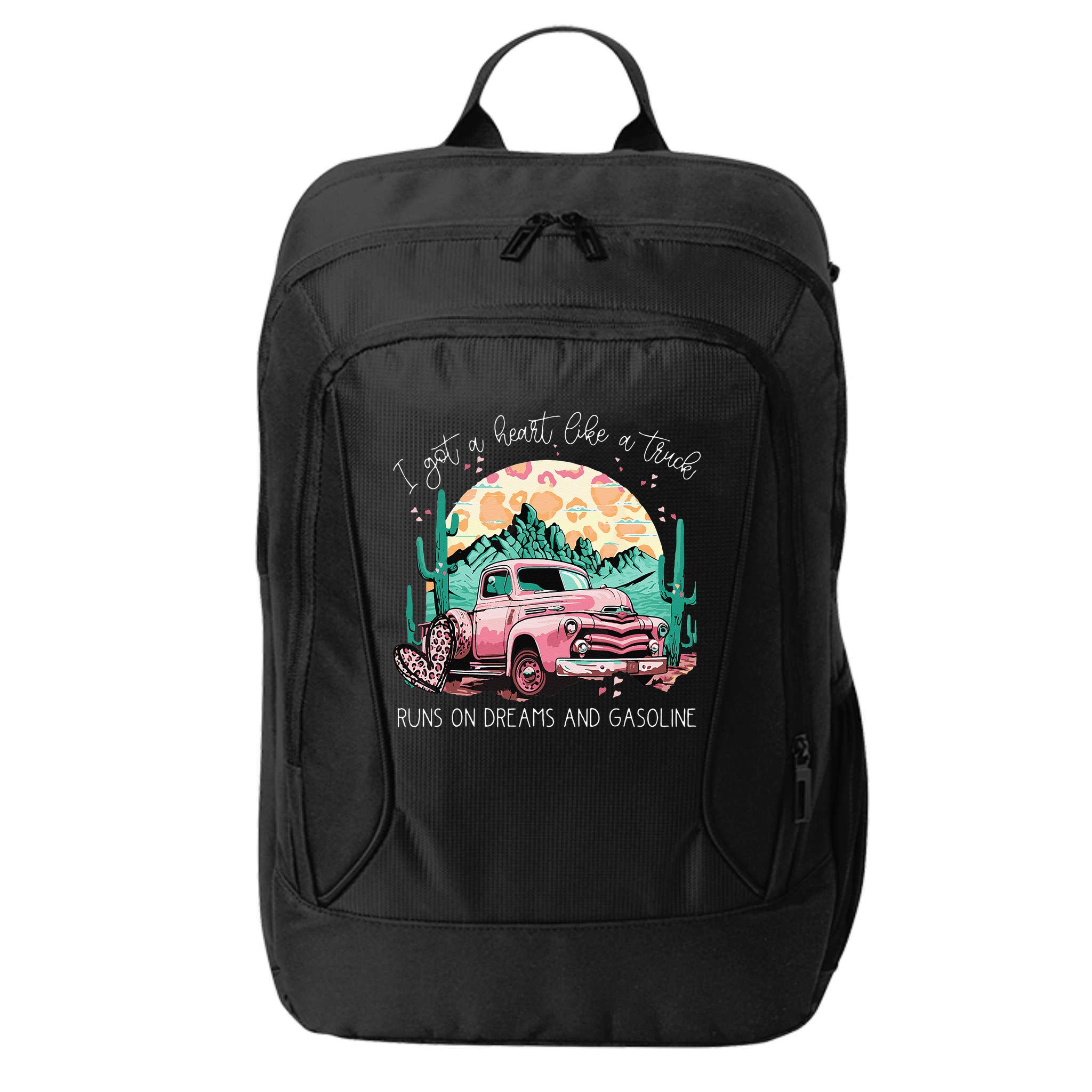 Runs On Dreams And Gasoline I Got A Heart Like A Truck City Backpack