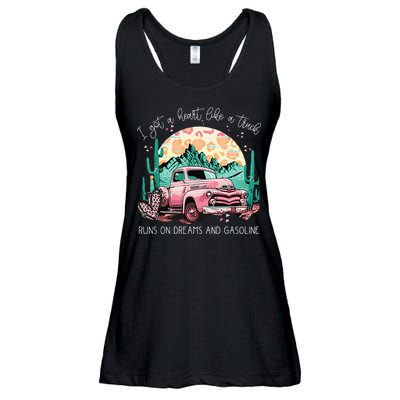Runs On Dreams And Gasoline I Got A Heart Like A Truck Ladies Essential Flowy Tank