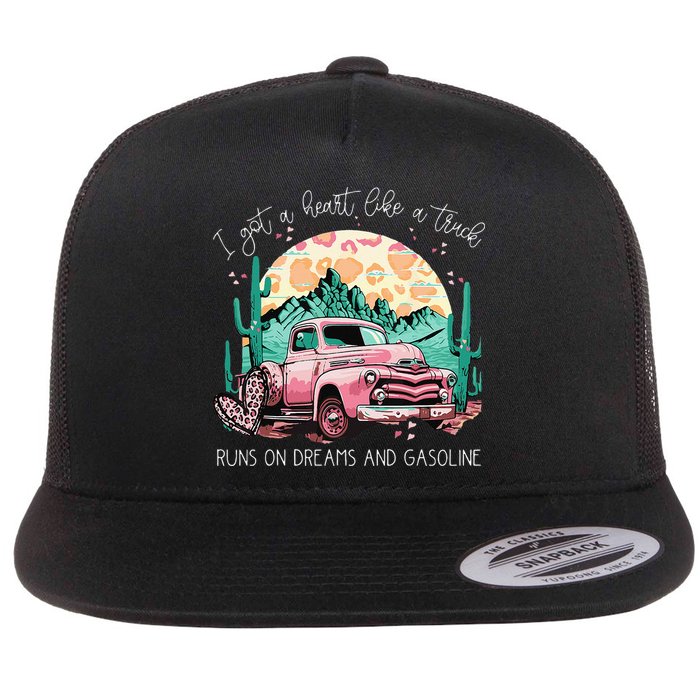Runs On Dreams And Gasoline I Got A Heart Like A Truck Flatbill Hat