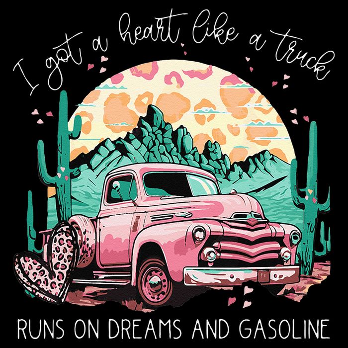 Runs On Dreams And Gasoline I Got A Heart Like A Truck Flatbill Hat