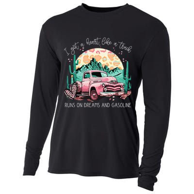 Runs On Dreams And Gasoline I Got A Heart Like A Truck Cooling Performance Long Sleeve Crew