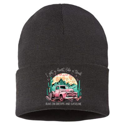 Runs On Dreams And Gasoline I Got A Heart Like A Truck Sustainable Knit Beanie
