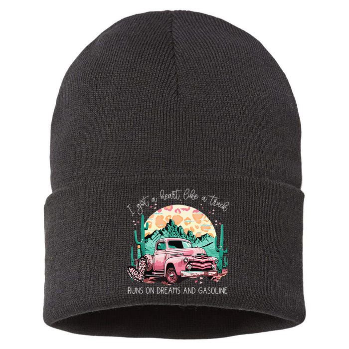 Runs On Dreams And Gasoline I Got A Heart Like A Truck Sustainable Knit Beanie