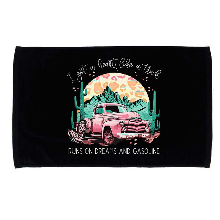 Runs On Dreams And Gasoline I Got A Heart Like A Truck Microfiber Hand Towel
