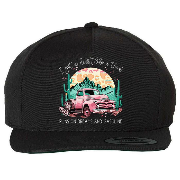 Runs On Dreams And Gasoline I Got A Heart Like A Truck Wool Snapback Cap