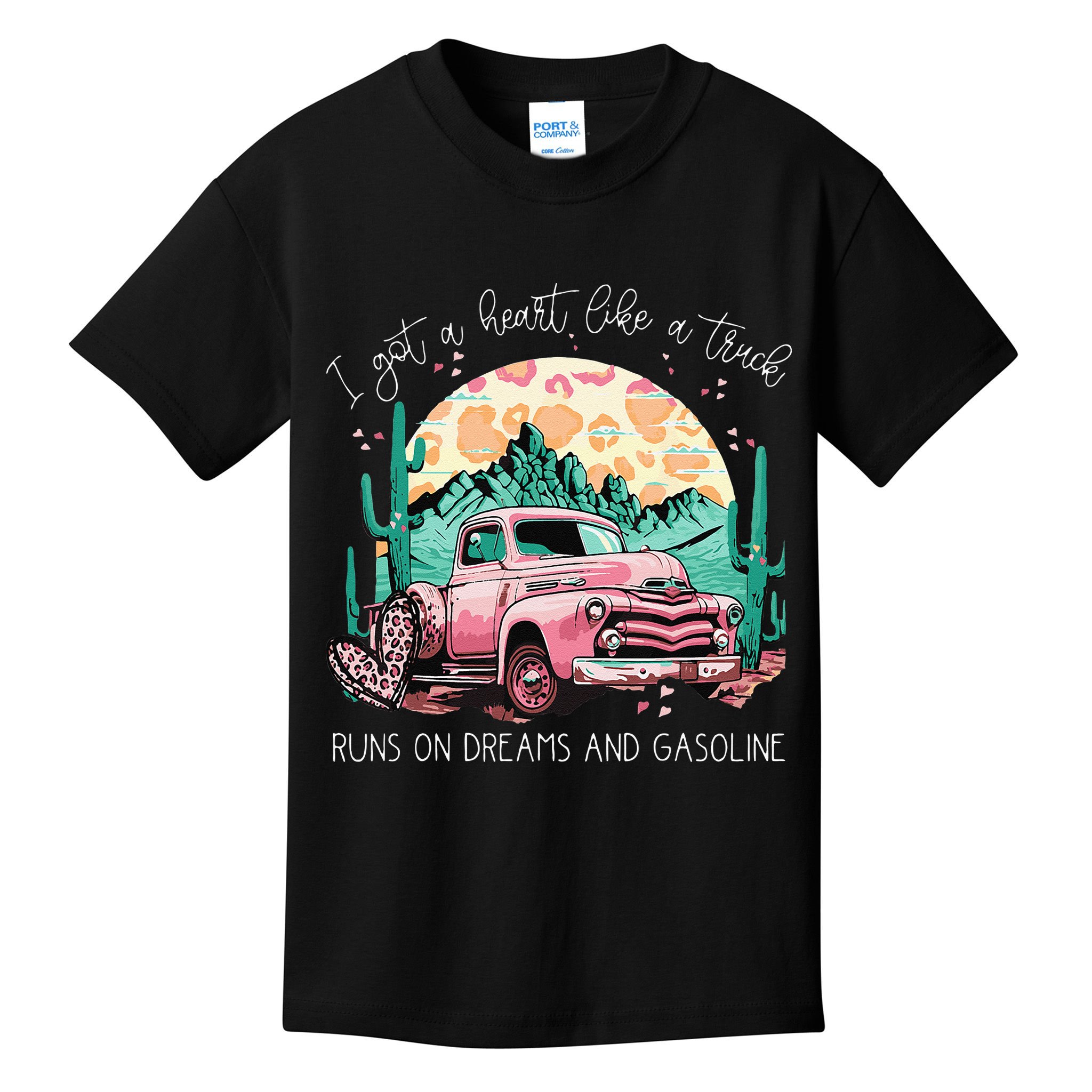 Runs On Dreams And Gasoline I Got A Heart Like A Truck Kids T-Shirt