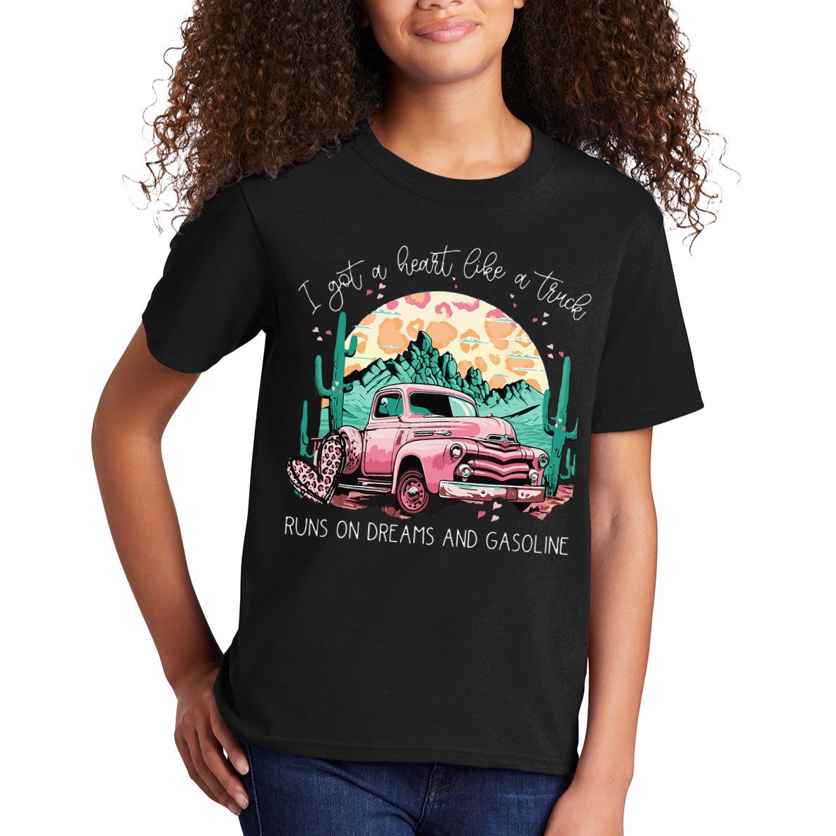 Runs On Dreams And Gasoline I Got A Heart Like A Truck Kids T-Shirt
