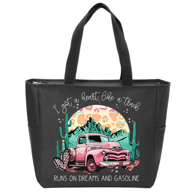 Runs On Dreams And Gasoline I Got A Heart Like A Truck Zip Tote Bag
