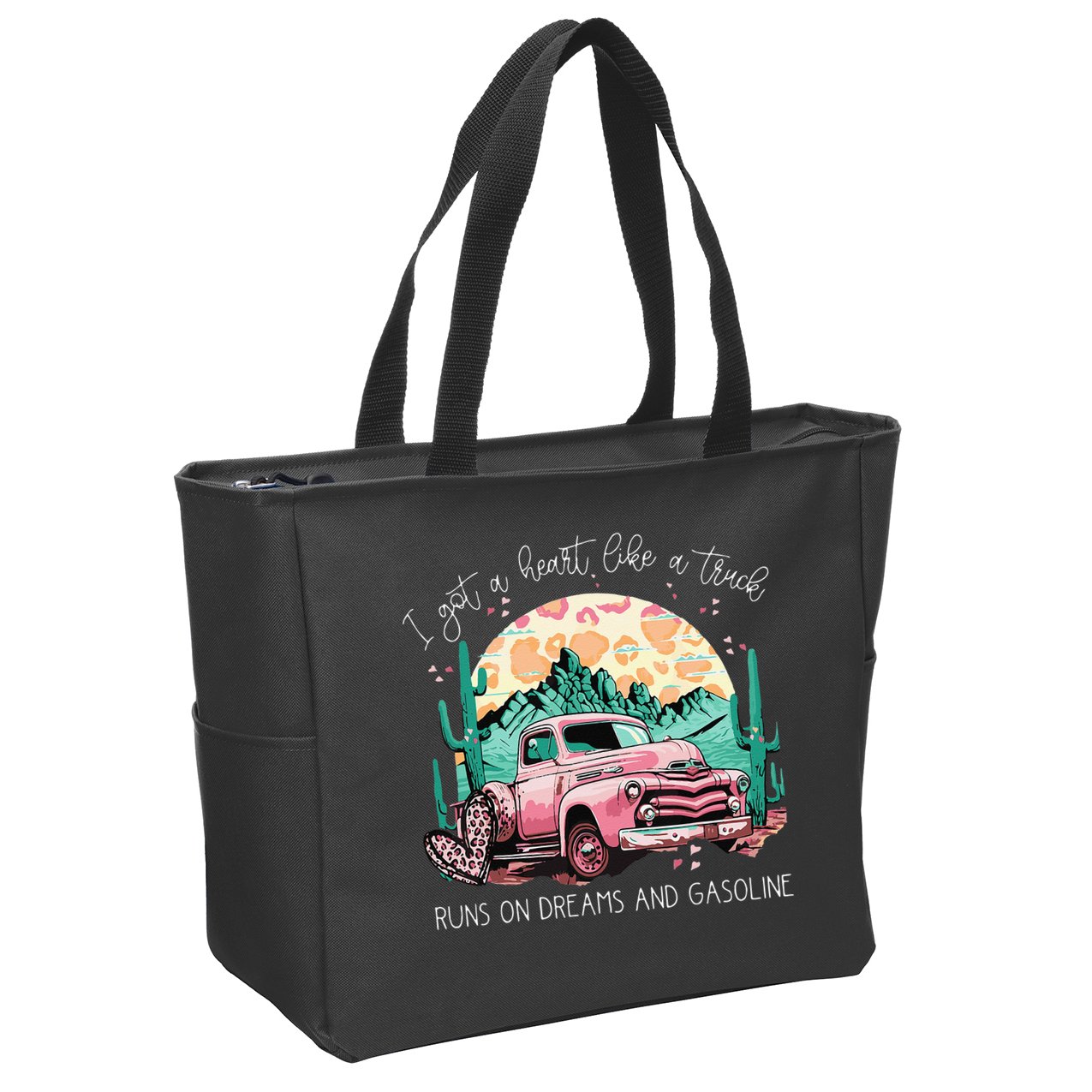 Runs On Dreams And Gasoline I Got A Heart Like A Truck Zip Tote Bag