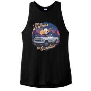 Runs On Dreams And Gasoline Ladies PosiCharge Tri-Blend Wicking Tank