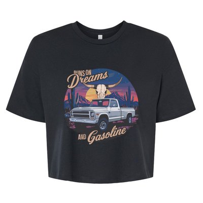 Runs On Dreams And Gasoline Bella+Canvas Jersey Crop Tee