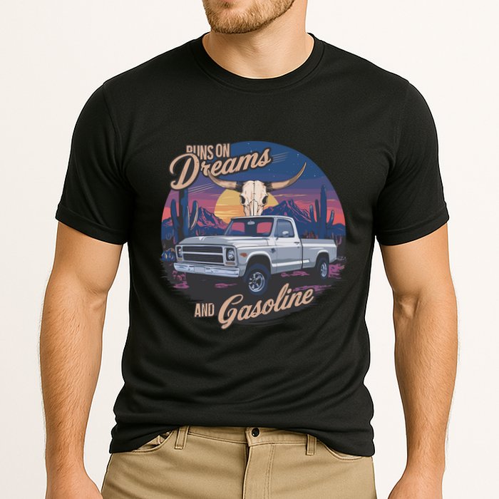 Runs On Dreams And Gasoline Cooling Performance Crew T-Shirt