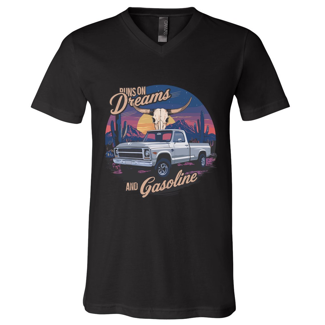 Runs On Dreams And Gasoline V-Neck T-Shirt