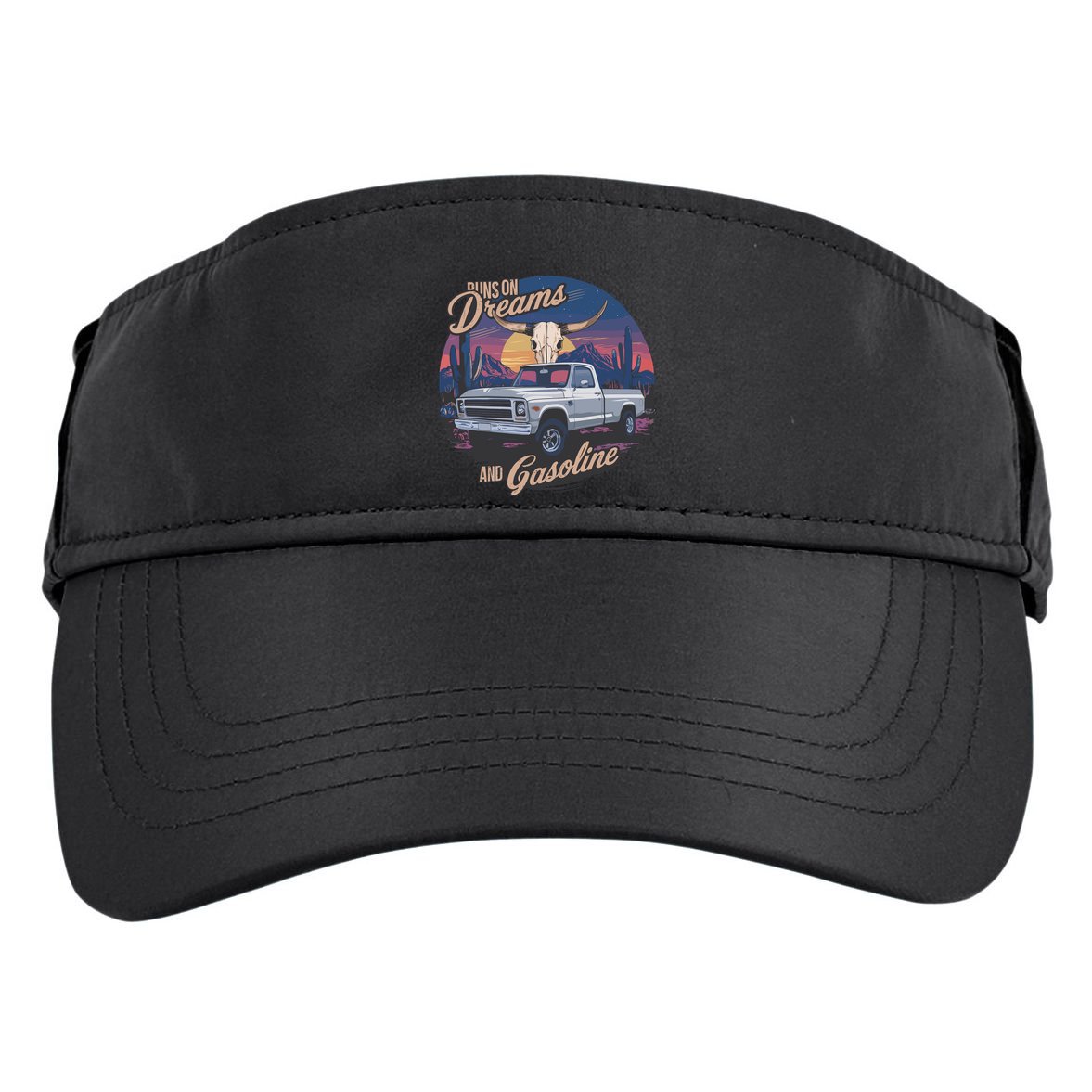 Runs On Dreams And Gasoline Adult Drive Performance Visor