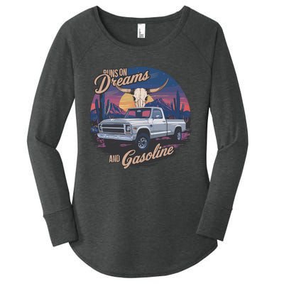 Runs On Dreams And Gasoline Women's Perfect Tri Tunic Long Sleeve Shirt