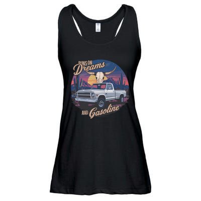 Runs On Dreams And Gasoline Ladies Essential Flowy Tank