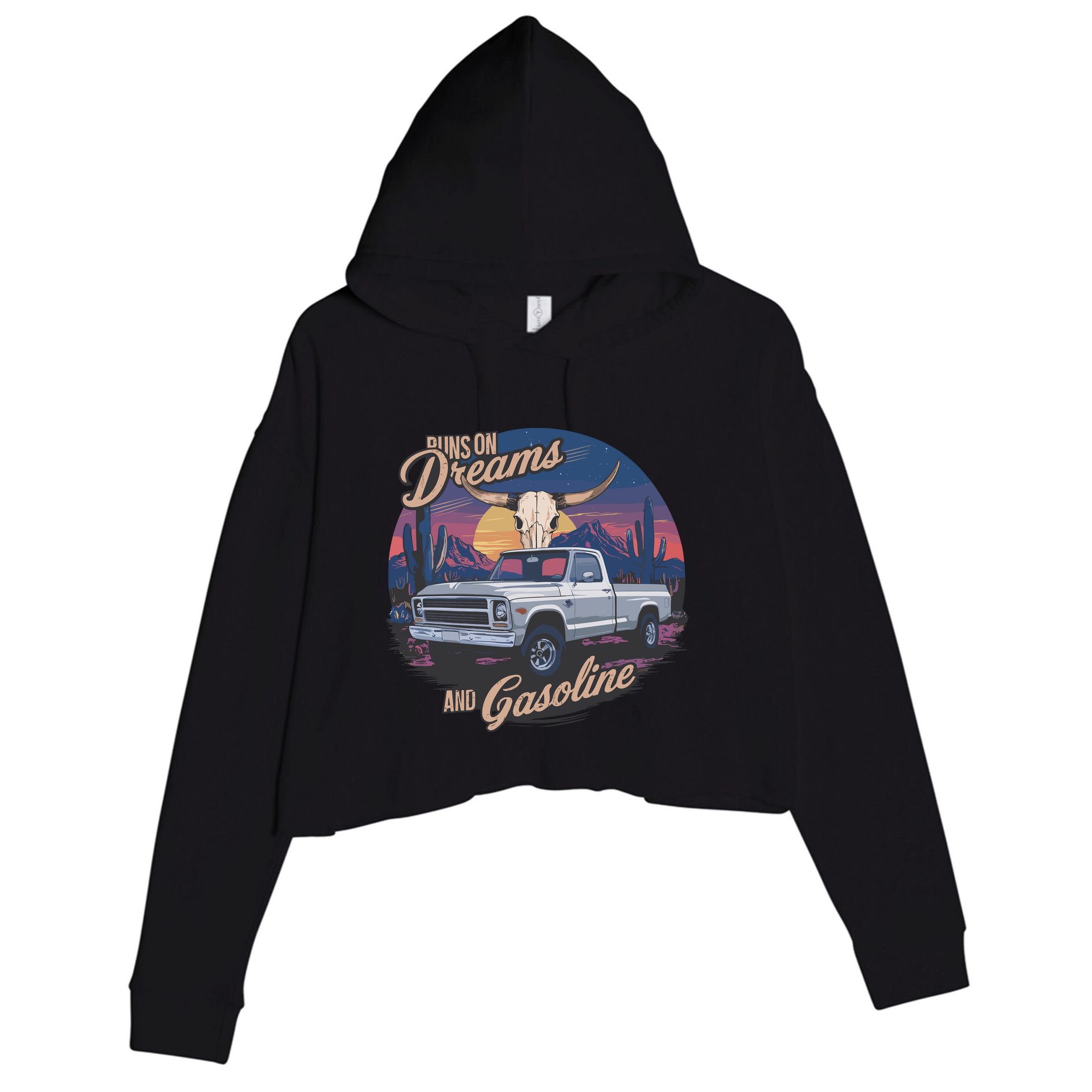 Runs On Dreams And Gasoline Crop Fleece Hoodie
